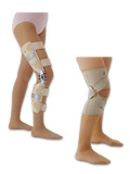 膝装具（画像左：レーマン継手使用硬性　右：変形性膝関節症用OAサポーター